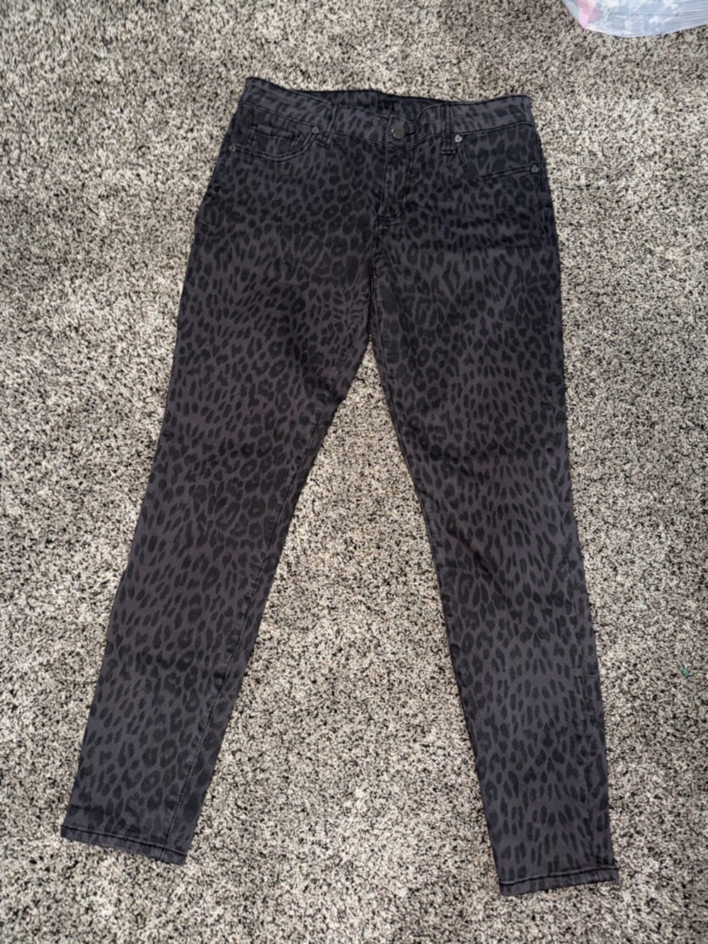 Kut from the Kloth Charcoal Leopard Ankle Skinny Jeans